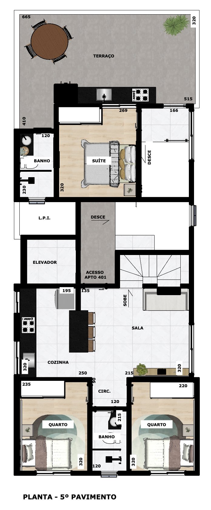 Planta 5º Pavimento - Cobertura Inferior