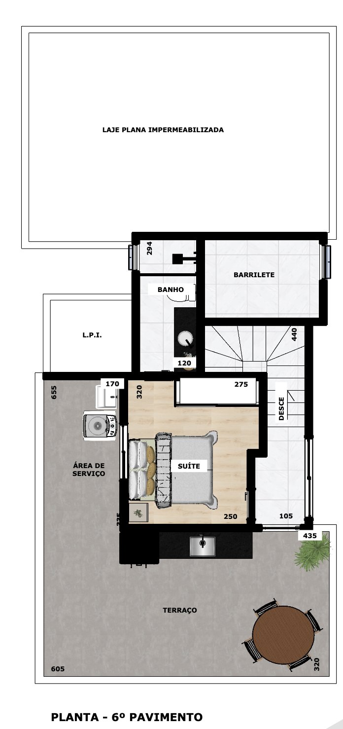 Planta 6º Pavimento - Cobertura Superior
