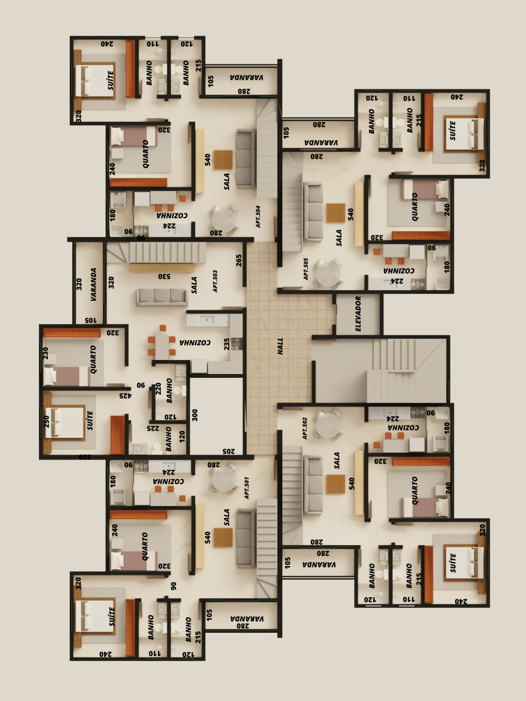 Planta Apartamento Tipo